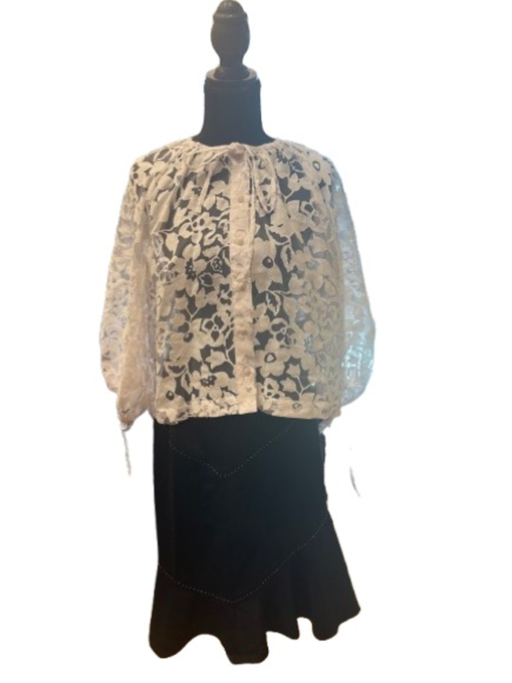 Ted Baker Cream Floral Lace Button-Down Blouse